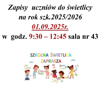 Zapisy do świetlicy dnia 1.