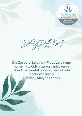 Dyplom- podziękowanie