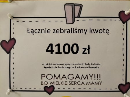 PODSUMOWANIE AKCJI ''POMAGAMY BO WIELKIE SERCA MAMY''