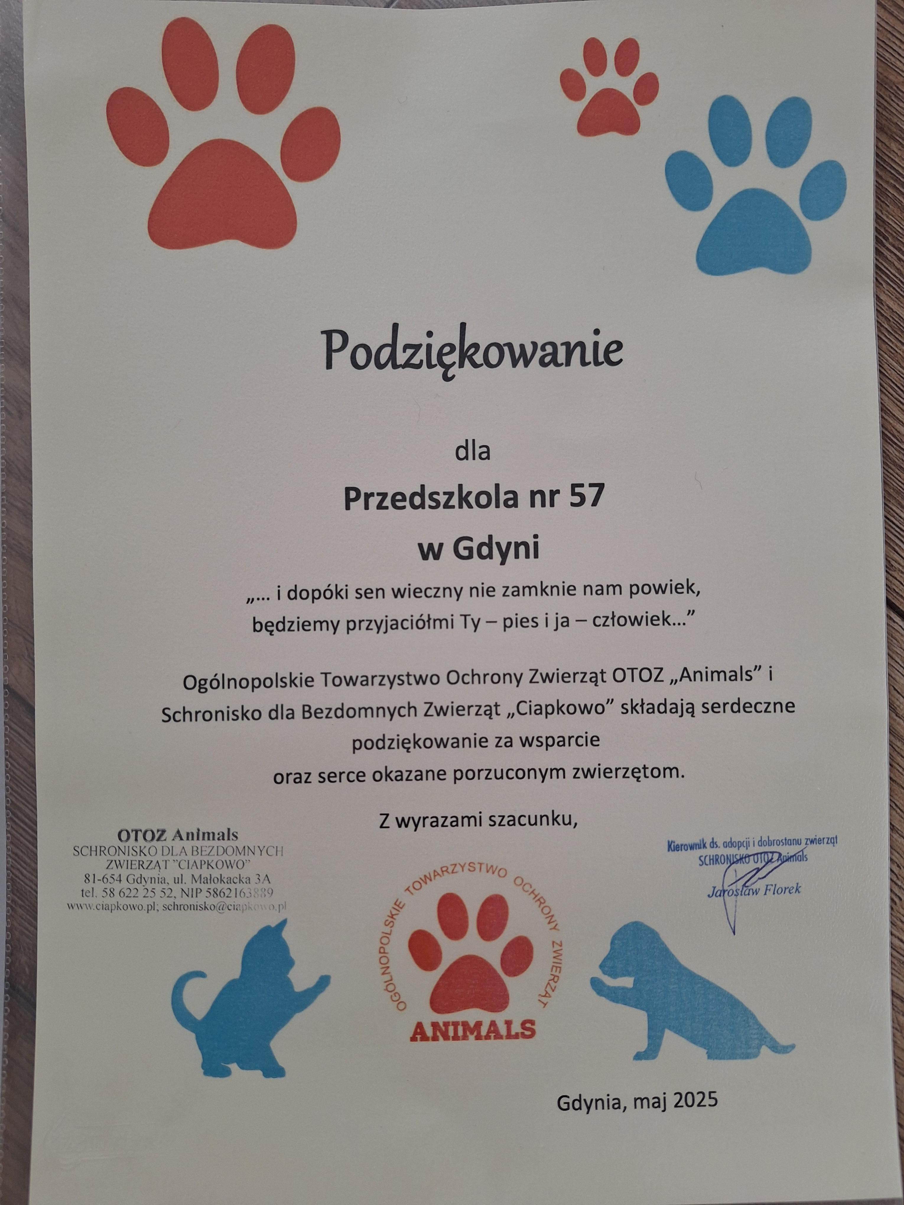 ''Nakarm psiaka i kociaka'' - podziękowanie :)
