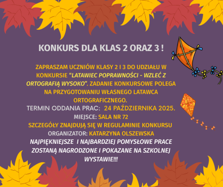 Konkurs „ Latawiec poprawności – wzleć z ortografią wysoko!”