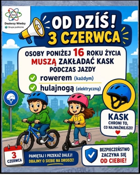 Kask może uratować zdrowie, a nawet życie.